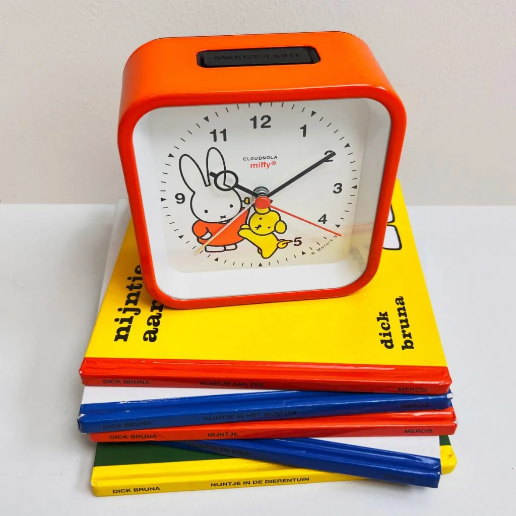 Miffy-Themed Orange Childrens Alarm Clock with Nightlight and Fun Wake-Up Sounds