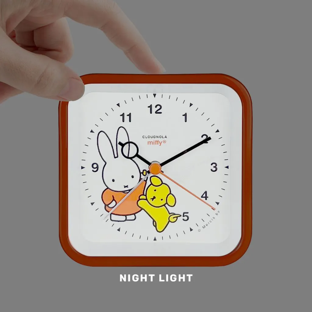 Miffy-Themed Orange Childrens Alarm Clock with Nightlight and Fun Wake-Up Sounds