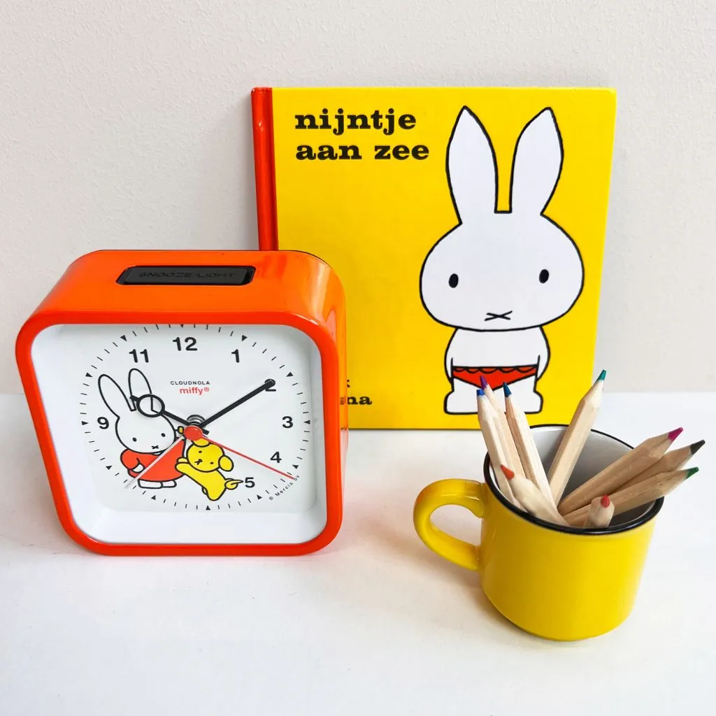 Miffy-Themed Orange Childrens Alarm Clock with Nightlight and Fun Wake-Up Sounds