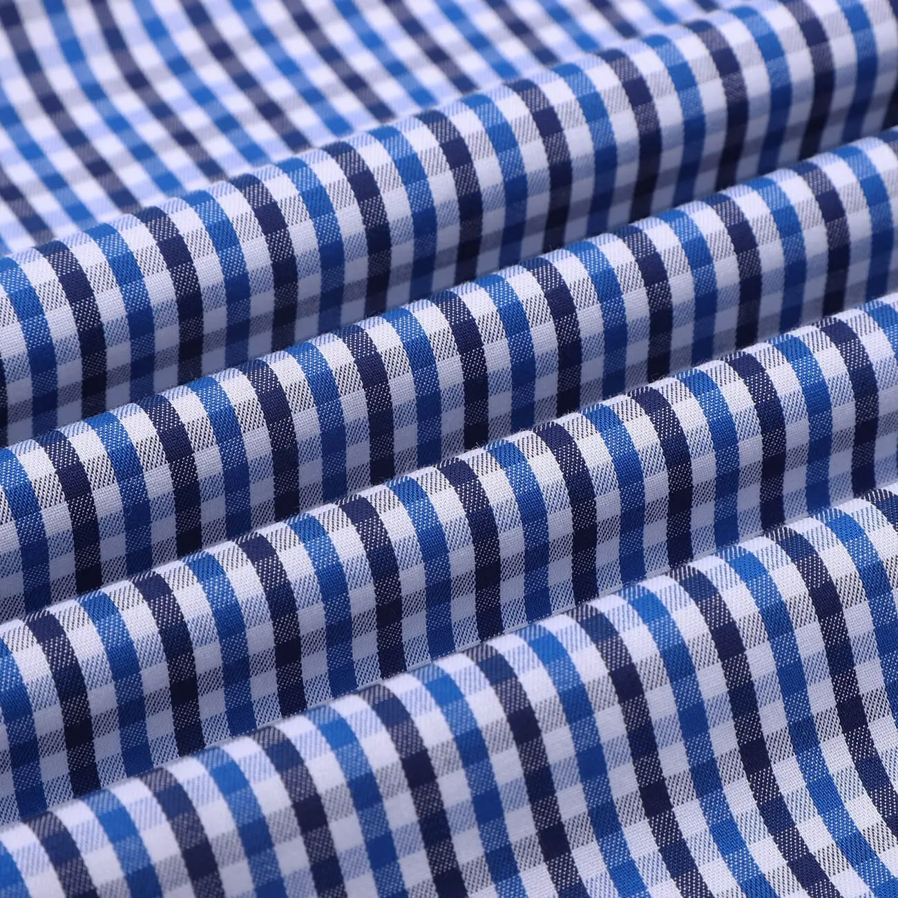 Monti Ultramarine Blue Button-Down Gingham Checks Shirt