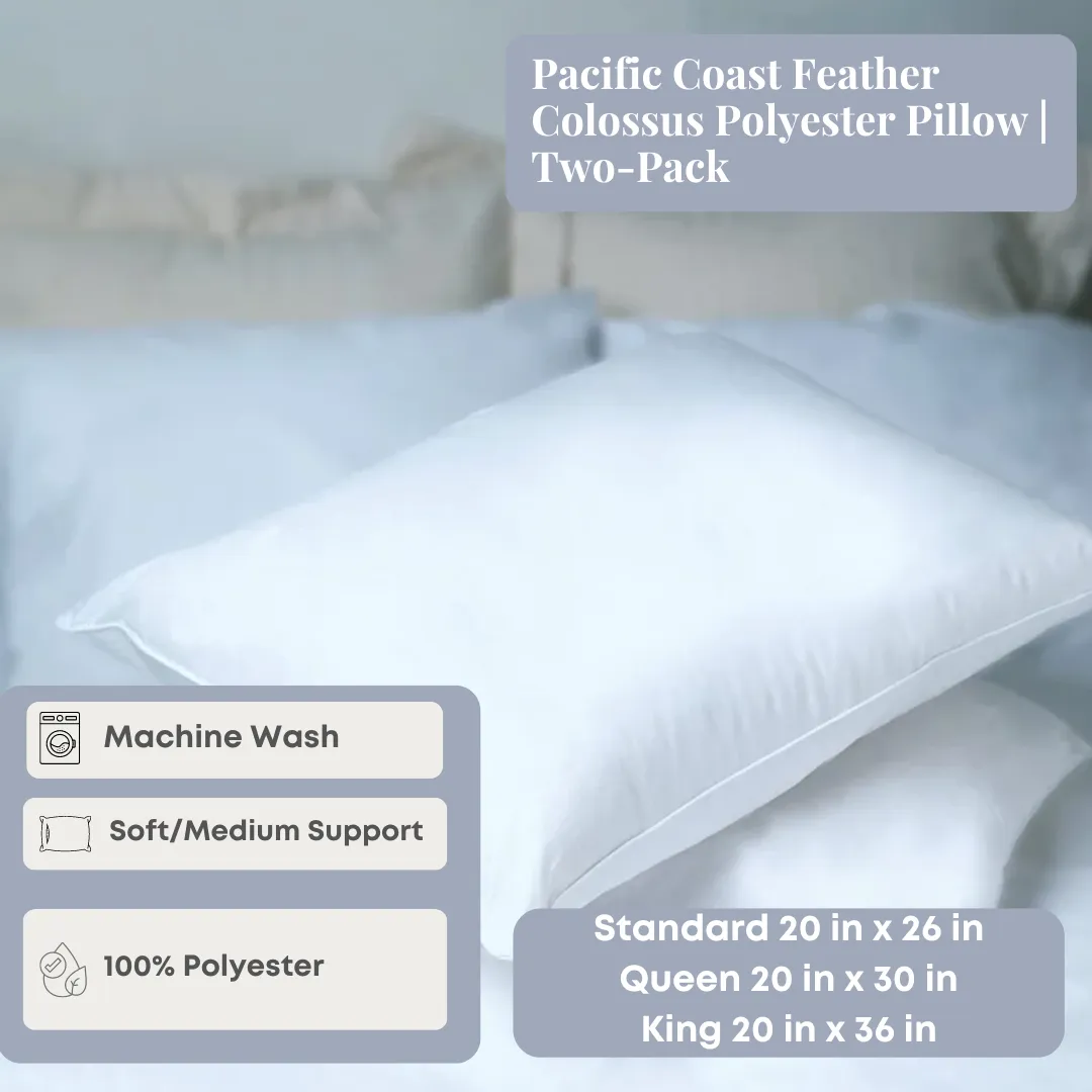 Pacific Coast Feather Colossus Polyester Pillow | Two-Pack