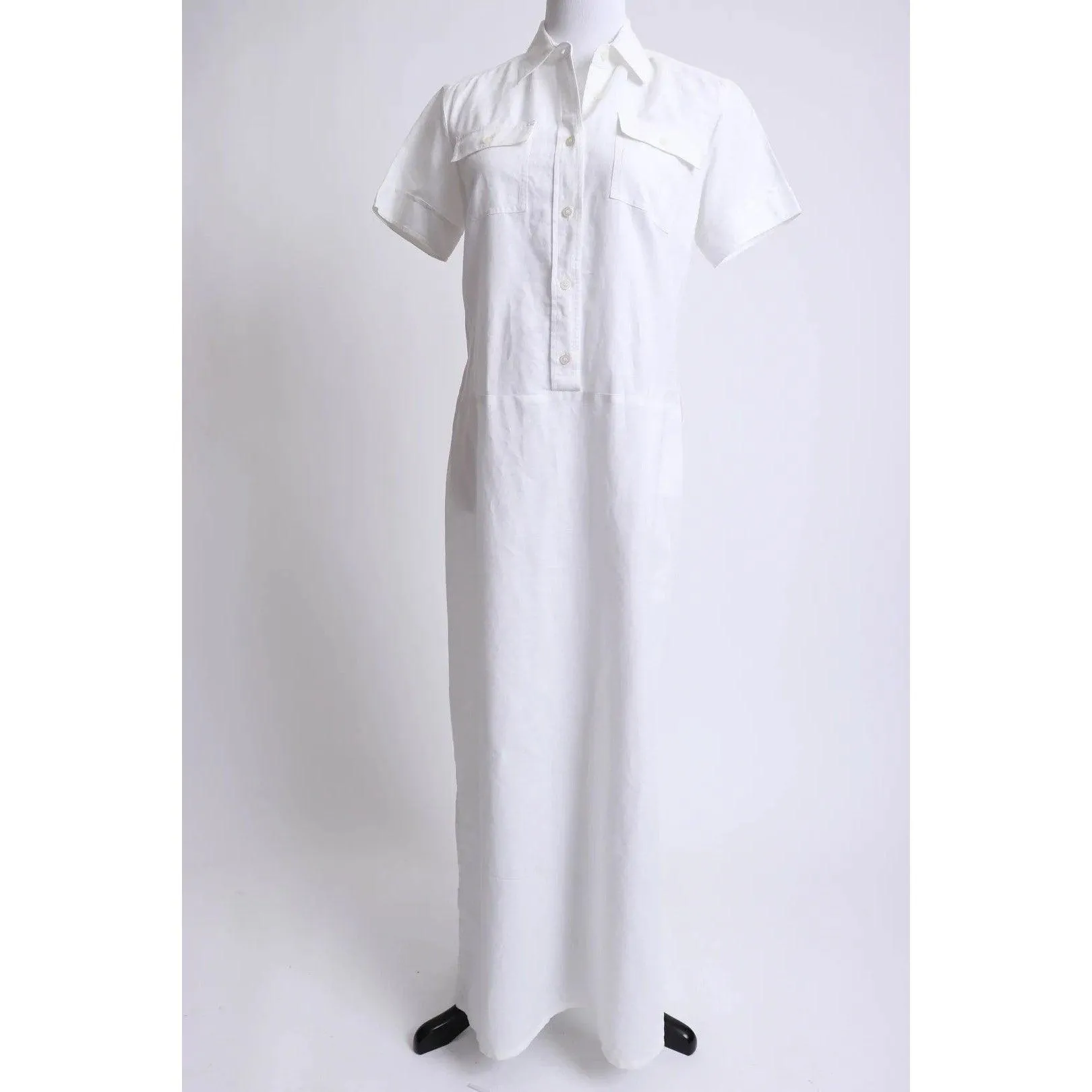 RALPH LAUREN 00's White Linen Dress | Size 4