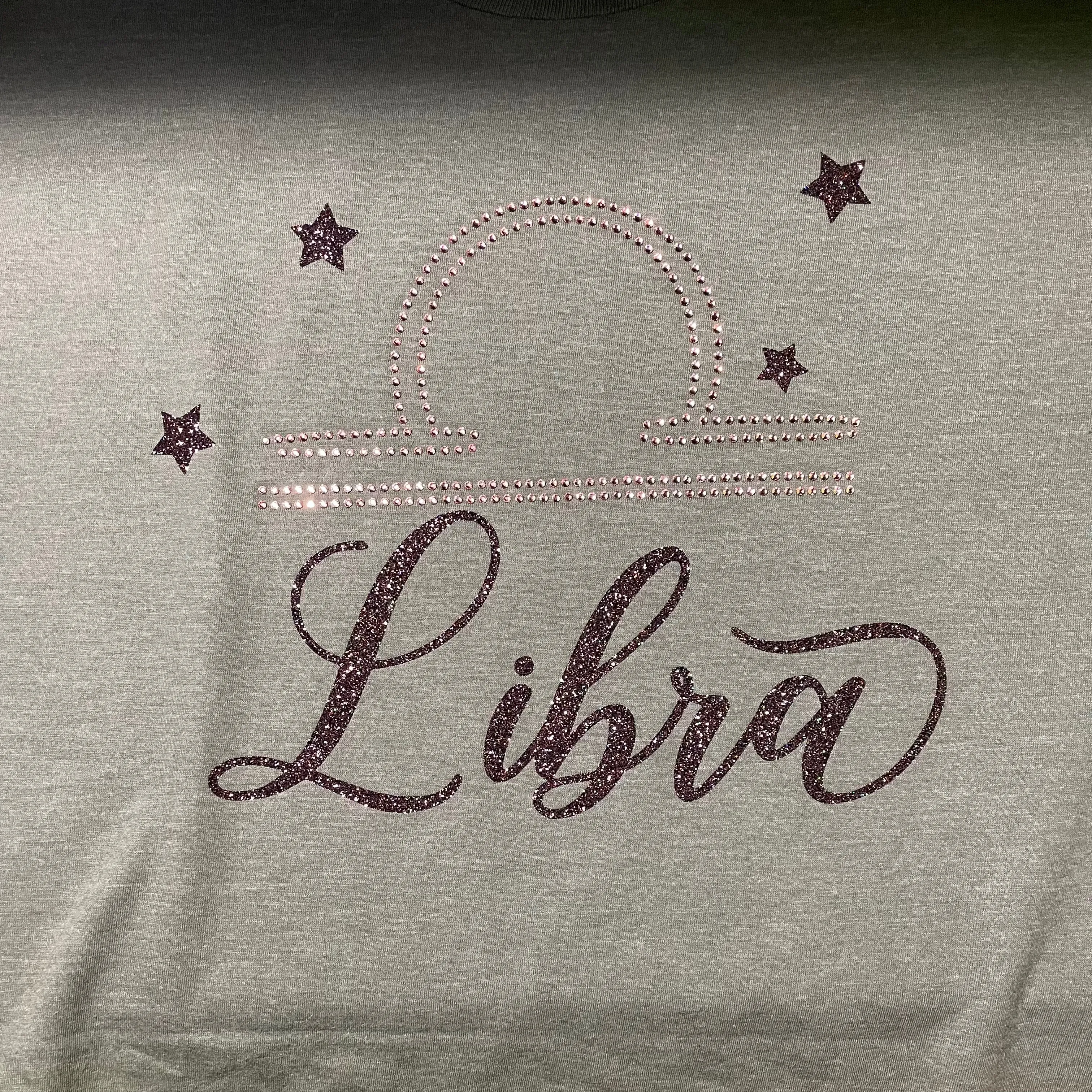 Rhinestone and glitter Birthday Zodiac sign shirts.