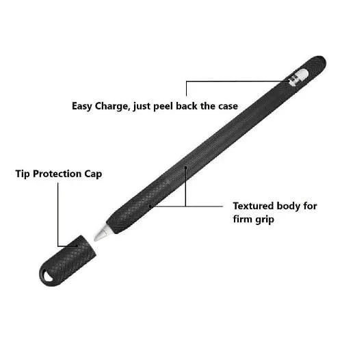 Sahara Black Silicone Grip Case - Apple Pencil 1