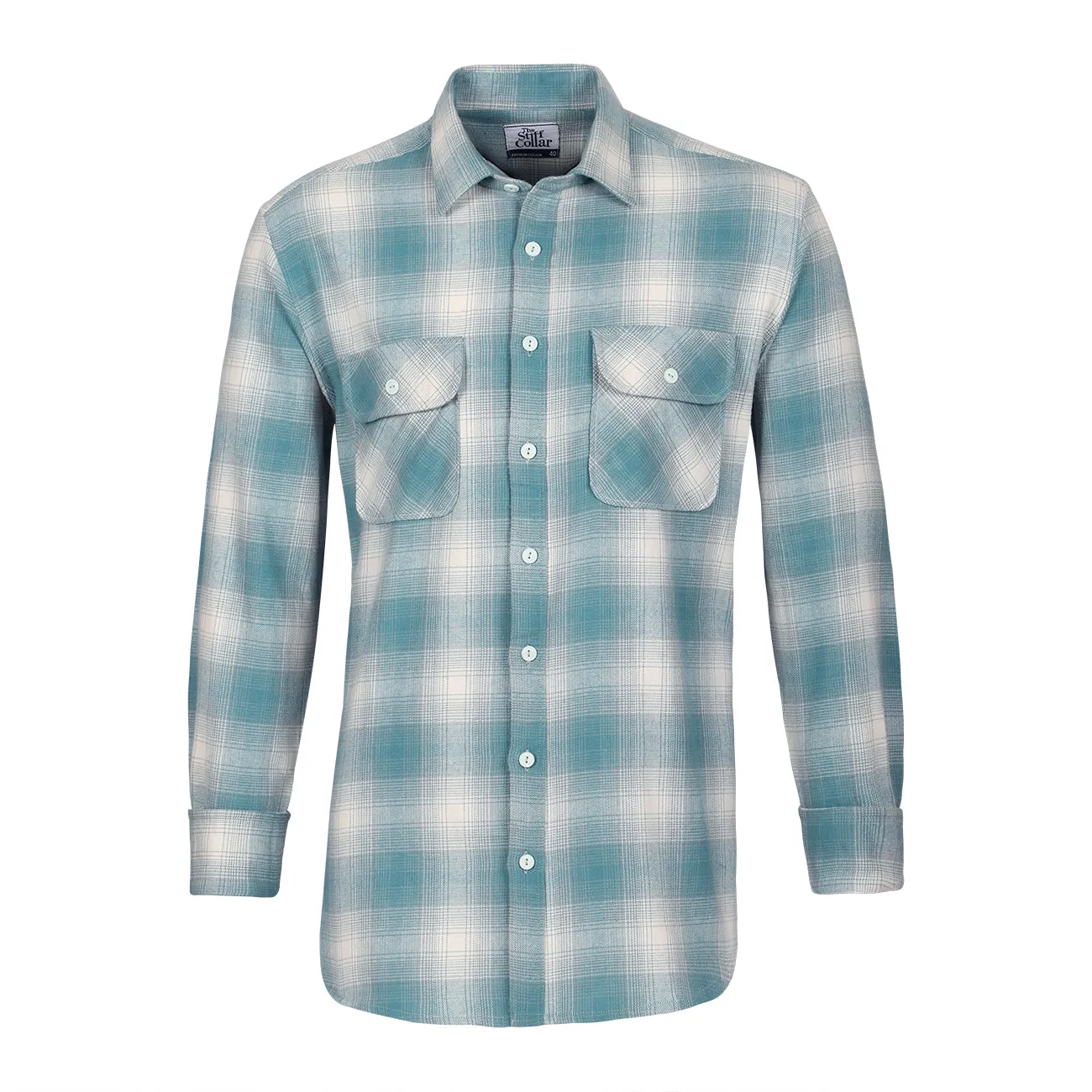 Shamrock Heavy Green Plaid Check Enzyme Washed Shirt