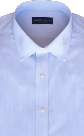 Tailored Fit Light Blue Tonal Stripe Spread Collar  Supima® Cotton Broadcloth Non-Iron Dress Shirt (B/T)