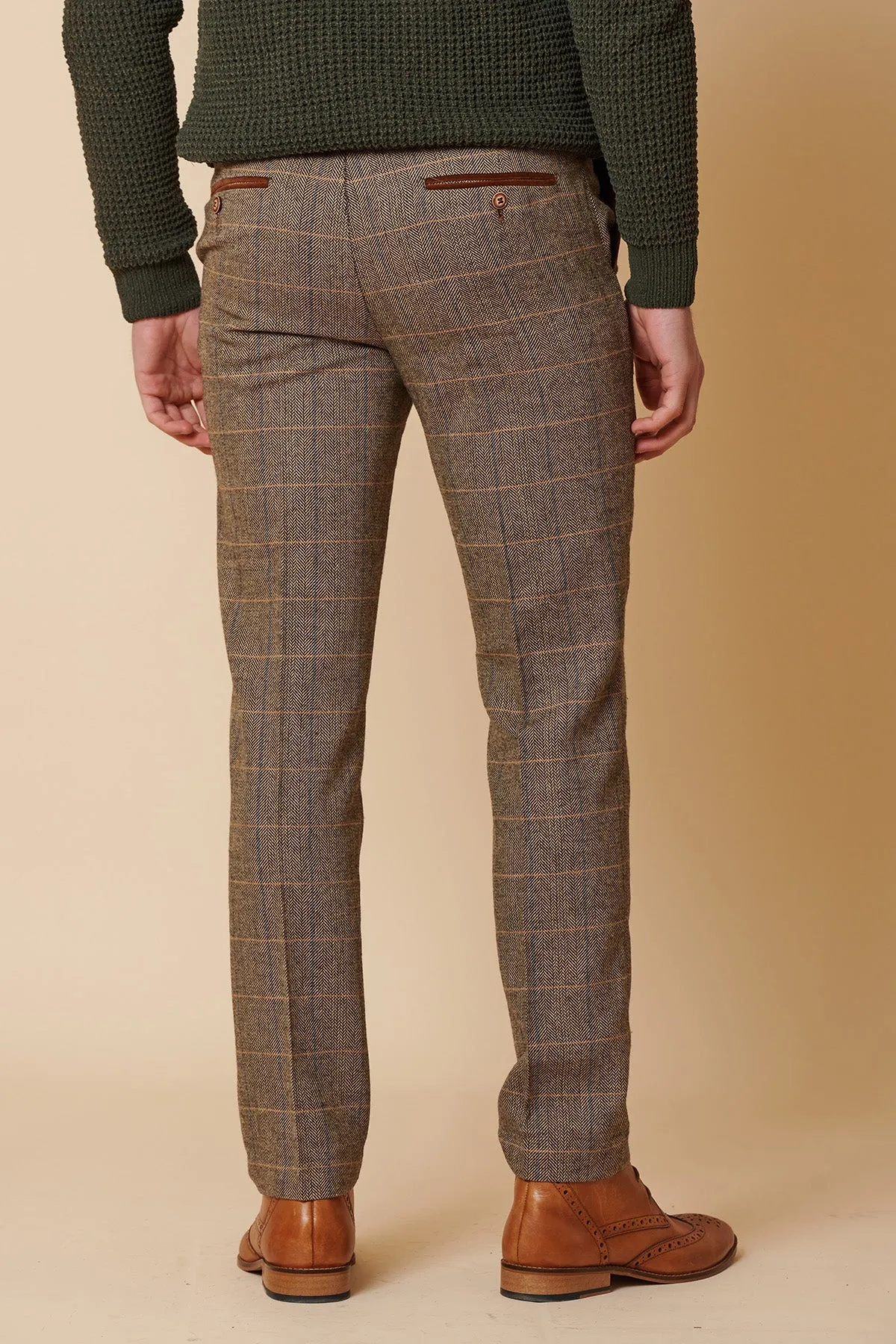 TED - Tan Tweed Check Two Piece Suit