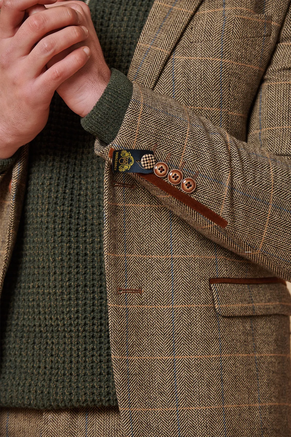 TED - Tan Tweed Check Two Piece Suit