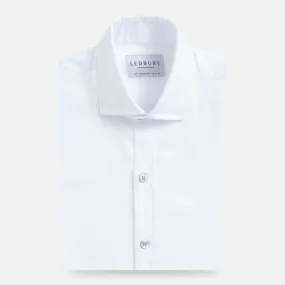 Asbury Soft Oxford Shirt in White with Blue Buttons