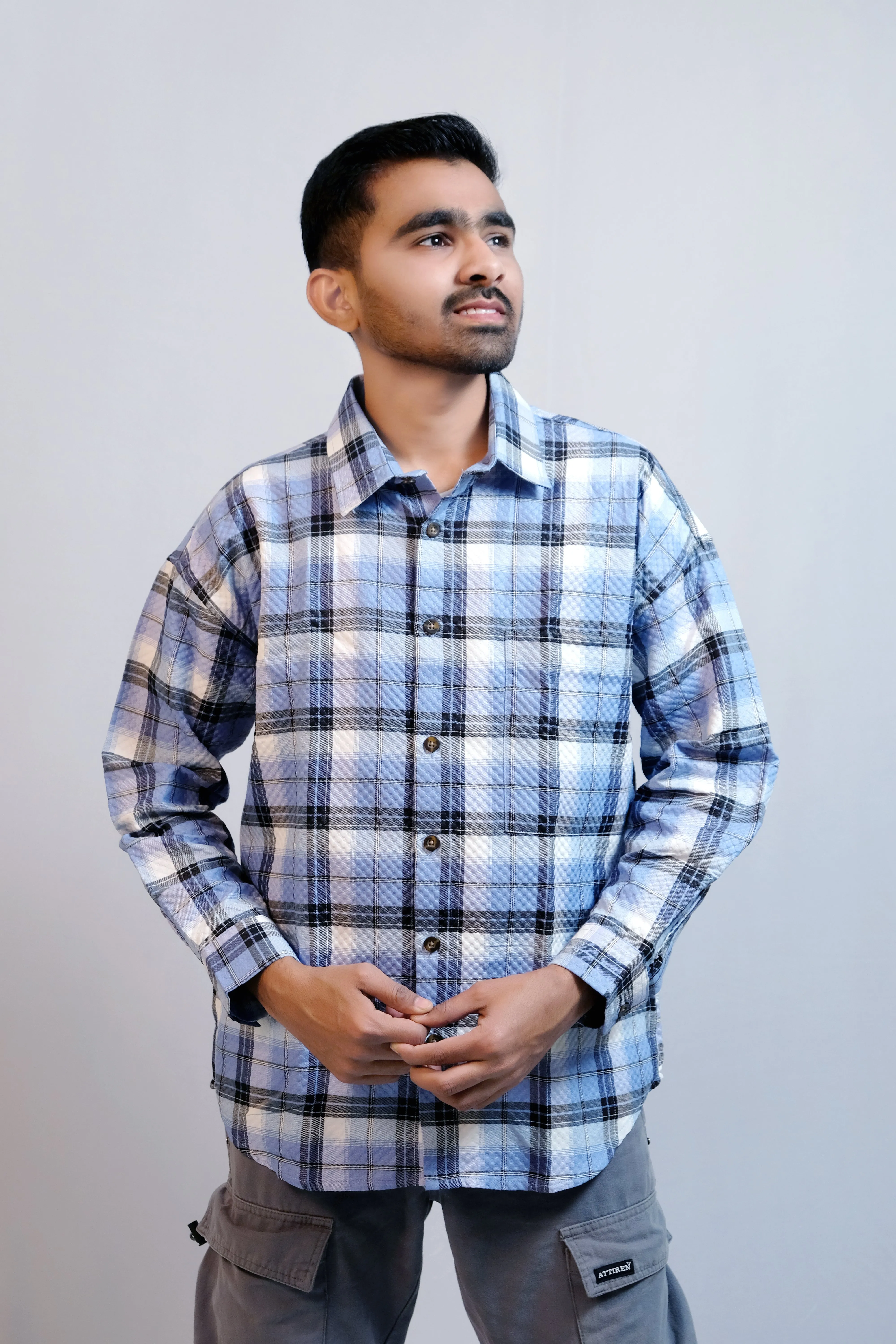 Unisex Relaxed Fit Oversized Checked Shirt