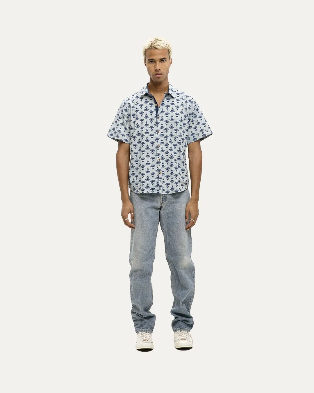 Vidroha Indigo Short Sleeve Button Down