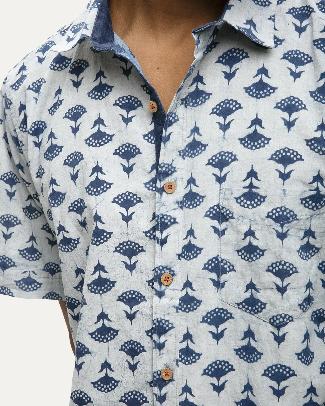 Vidroha Indigo Short Sleeve Button Down