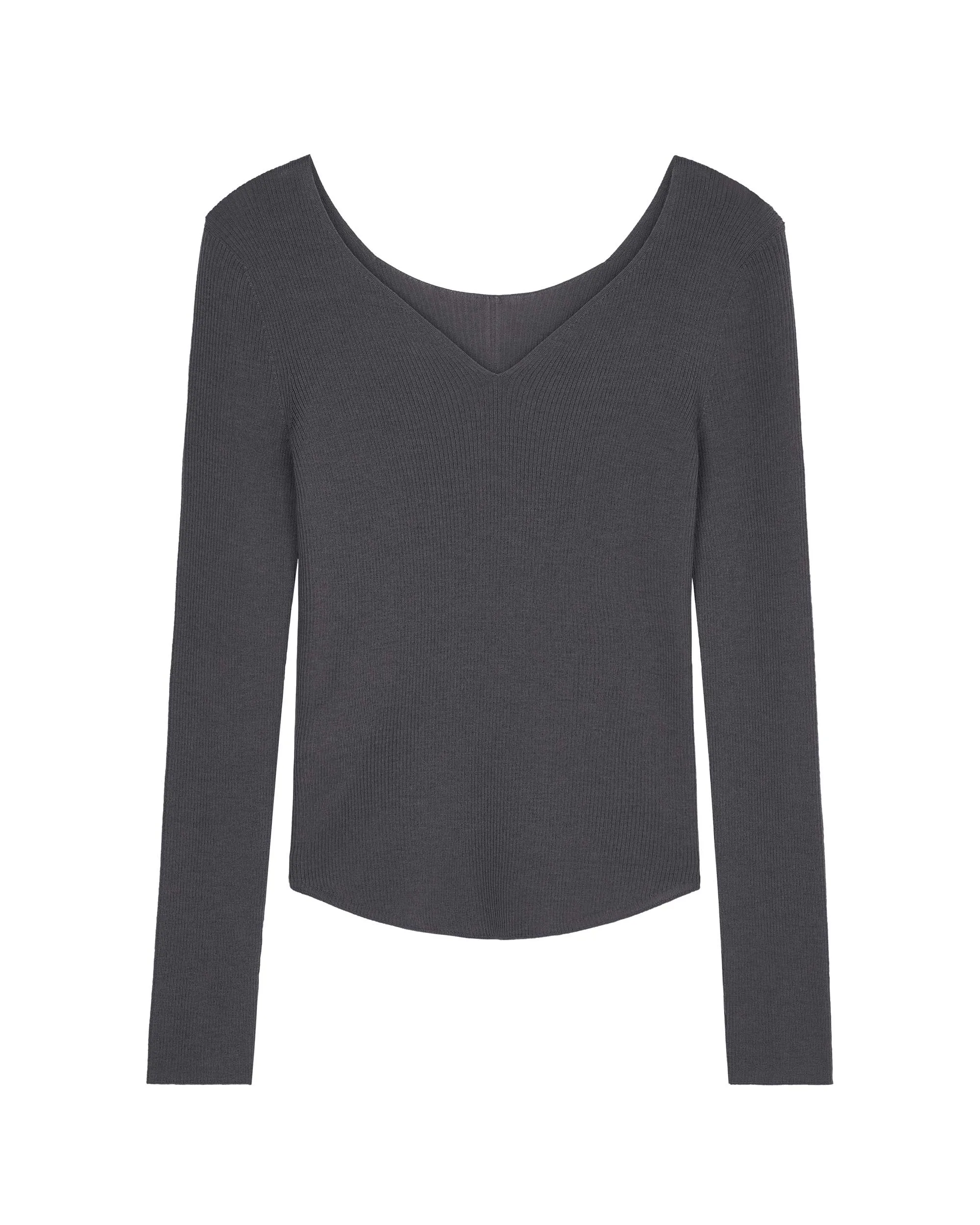 Washable Wool V-Neck Sweater