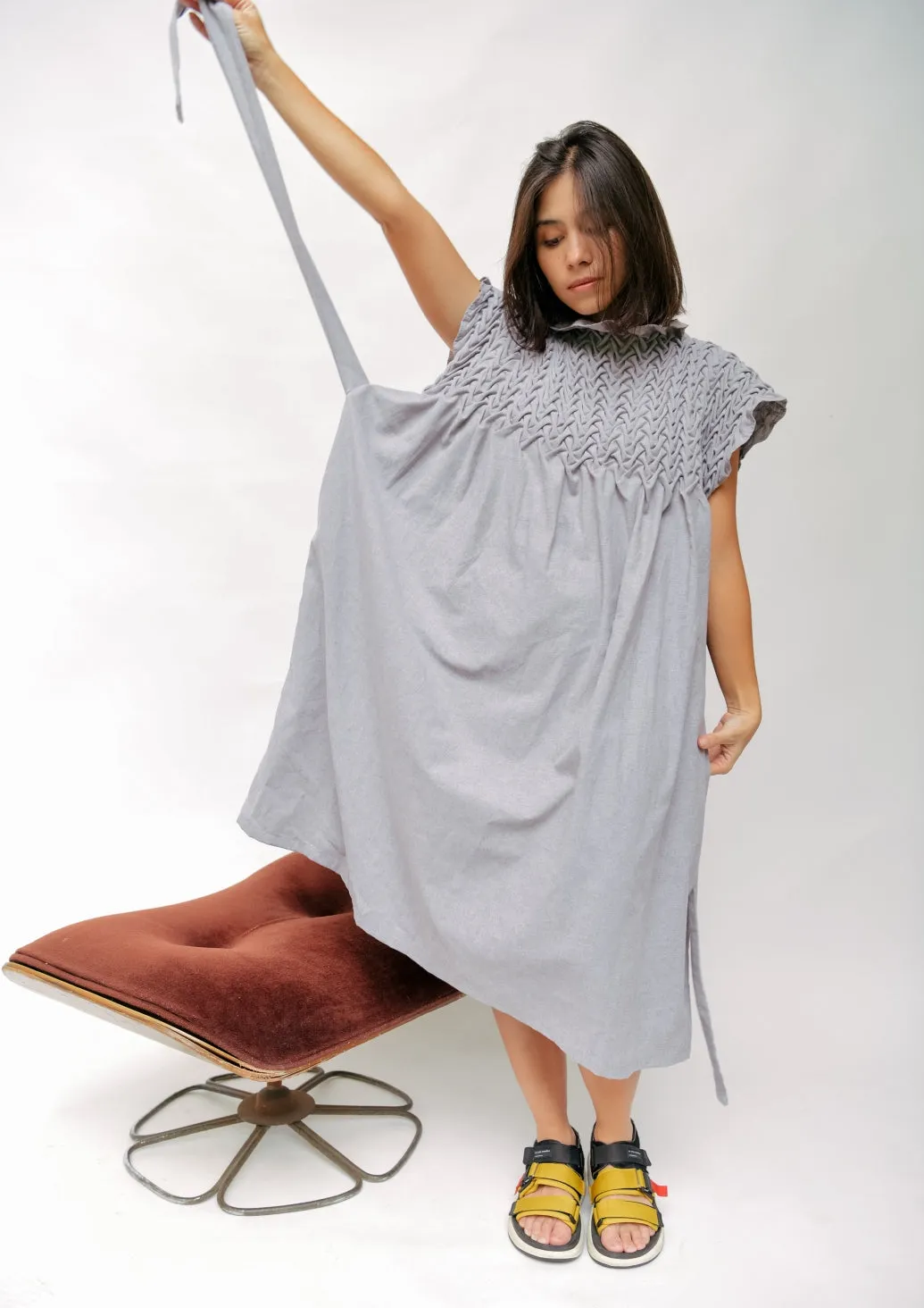 waves dress - gray