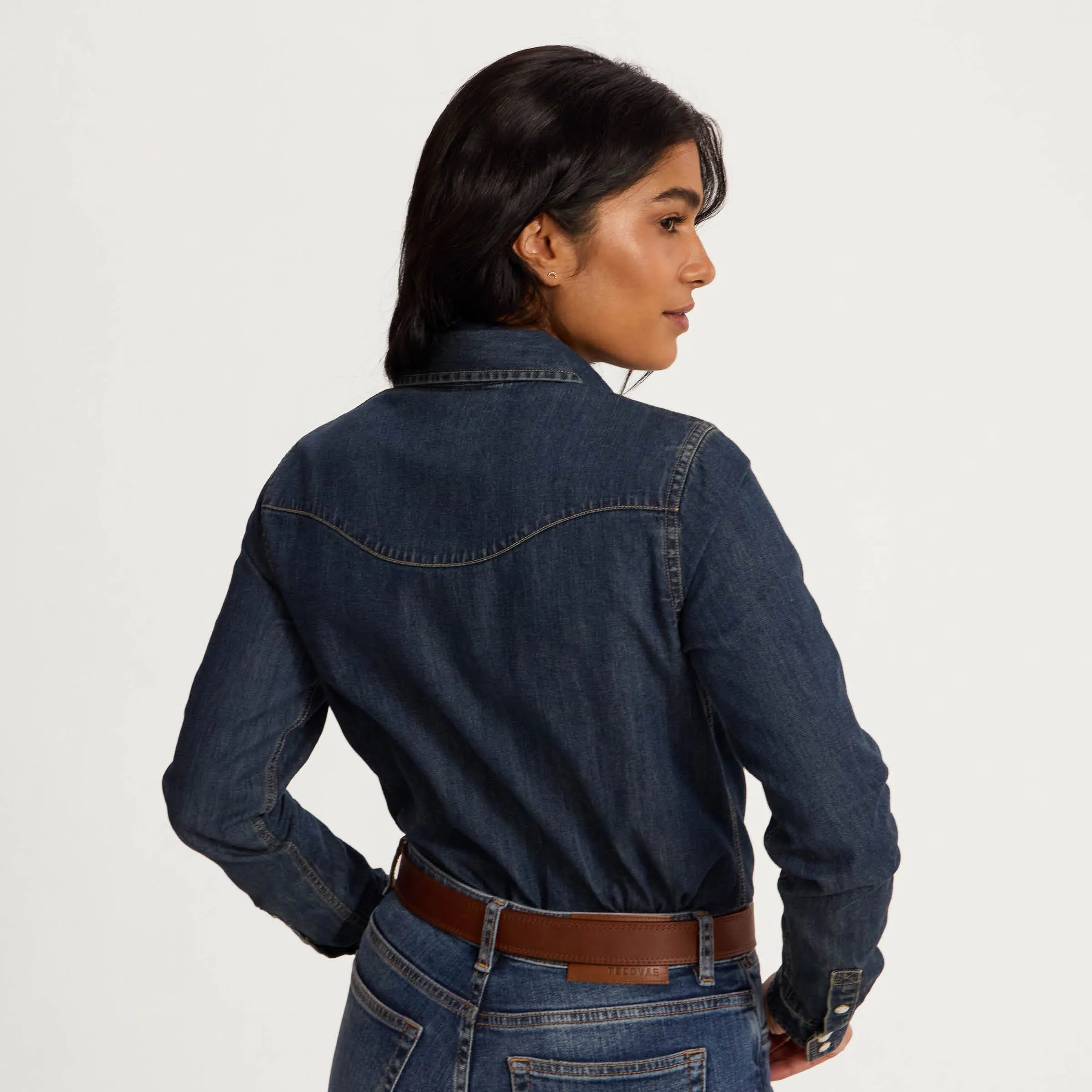 Women's Denim Pearl Snap