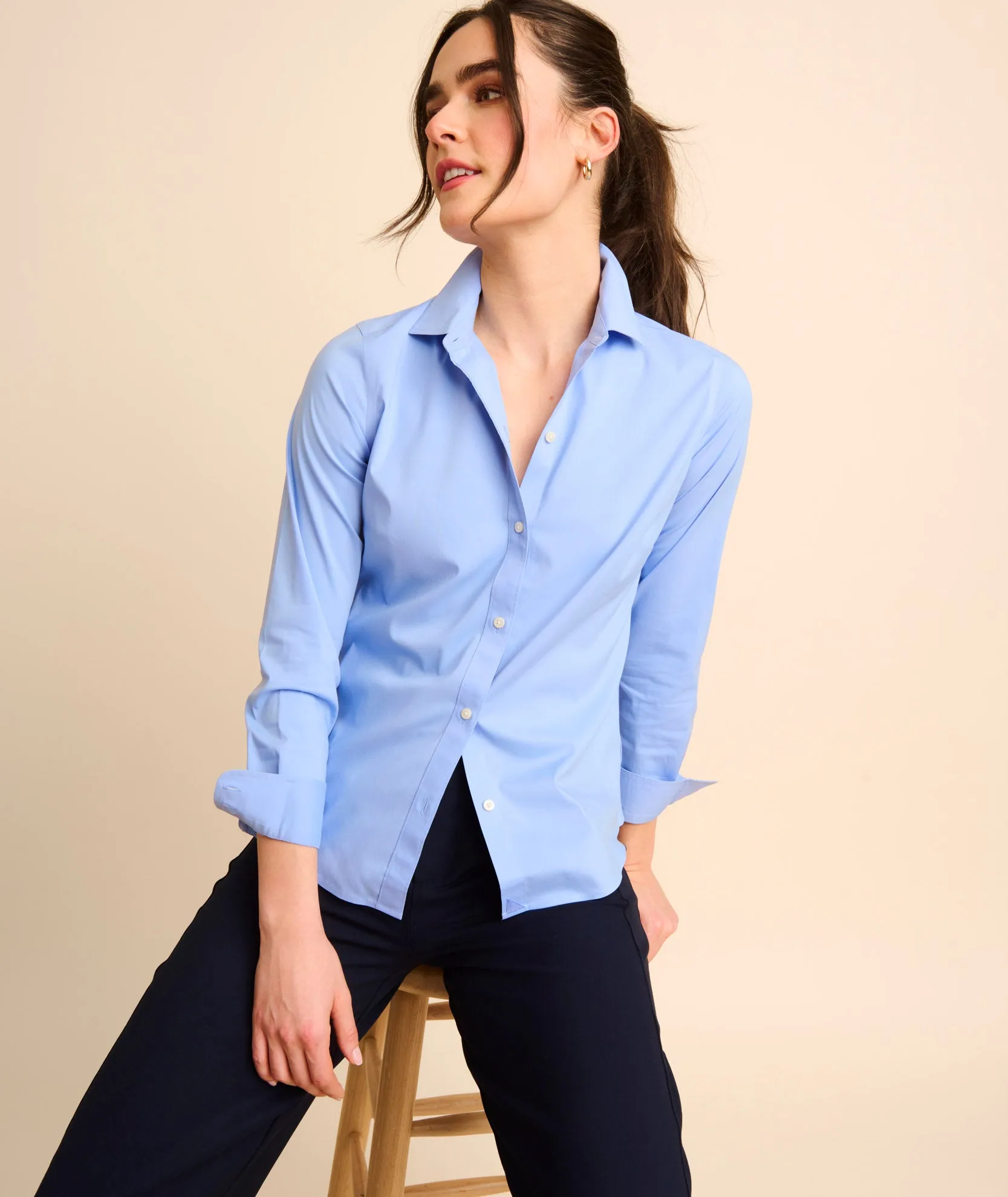 Wrinkle-Free Stretch Cotton Bella Shirt